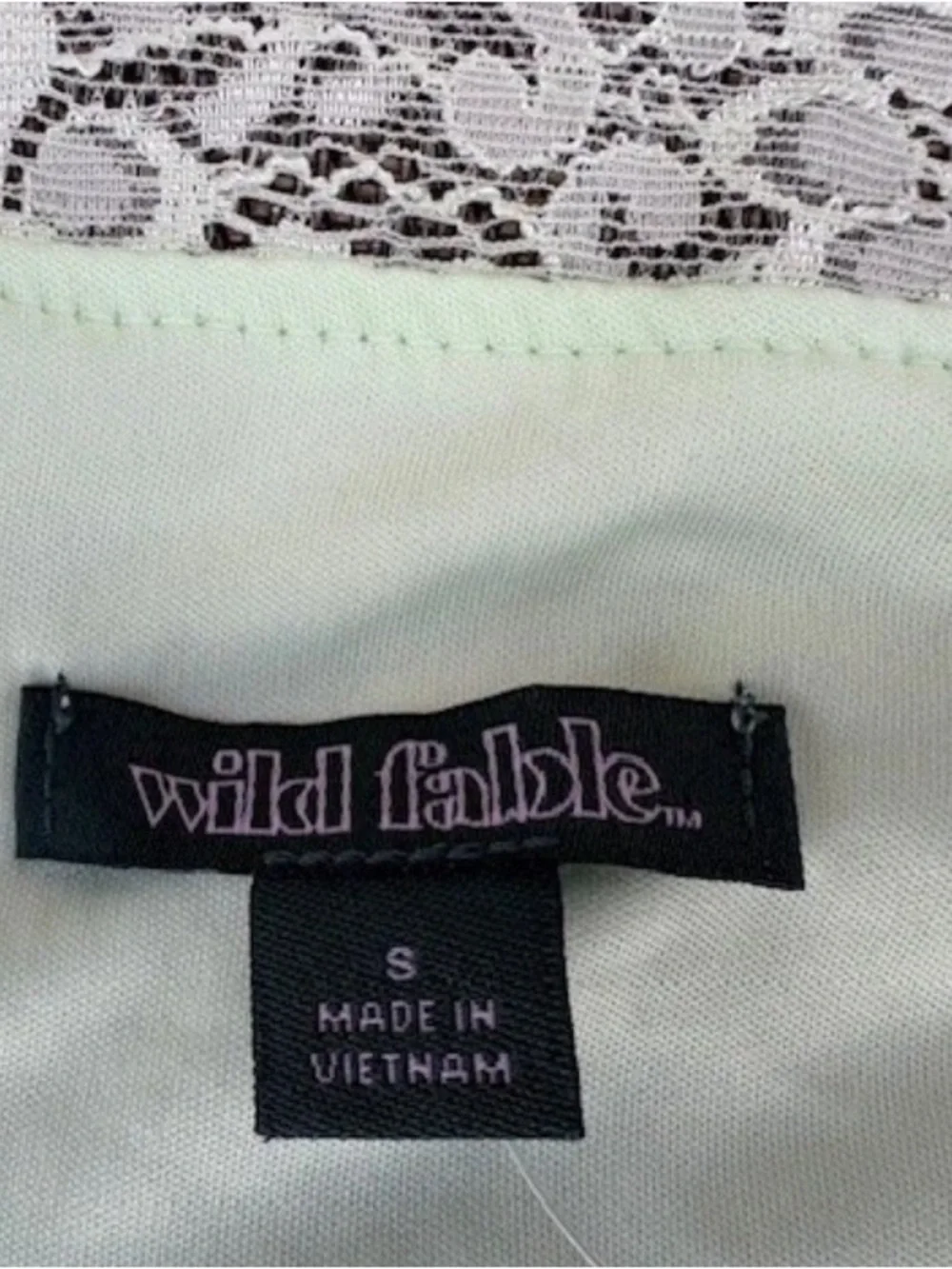 NWT Wild Fable Mint Green Summer Slip Dress with Blue Flowers + Lace Trim, sz S
